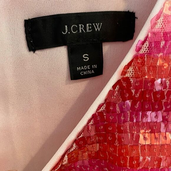NWOT J. Crew watermelon stripe sequin tank Sz. S - Picture 5 of 8